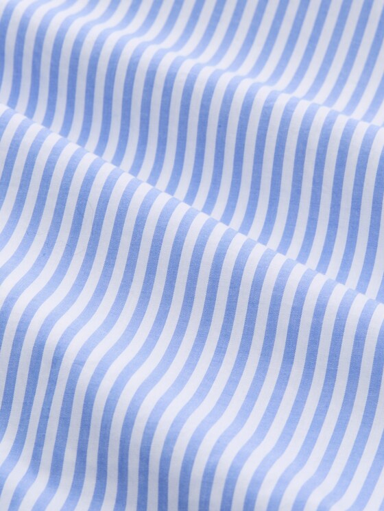Boxy-fit cotton shirt blouse - blue white strripe