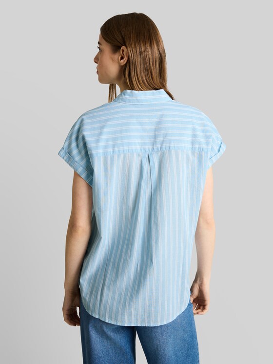 Striped blouse - blue white stripe