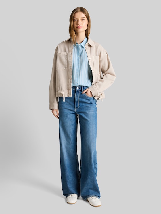 Striped blouse - blue white stripe