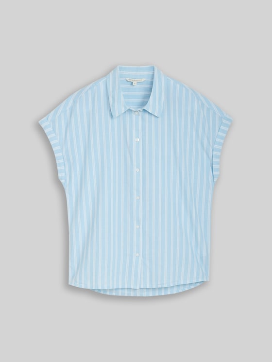 Striped blouse - blue white stripe