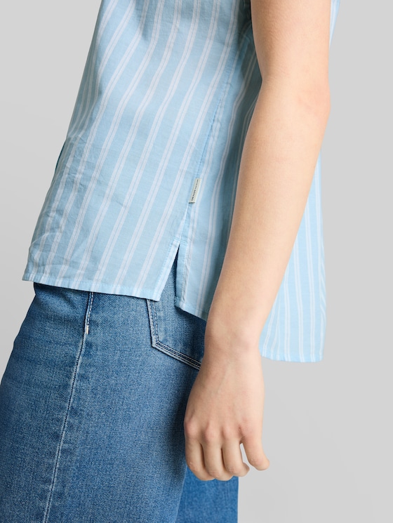 Striped blouse - blue white stripe