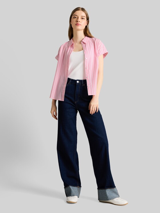 Striped blouse - blush pink stripe