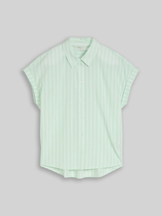 Striped blouse - matcha green white stripe