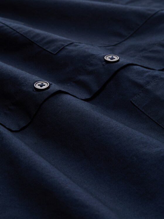 Boxy fit cotton blouse - sky captain blue