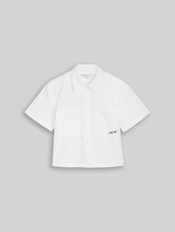 Boxy fit cotton blouse - White