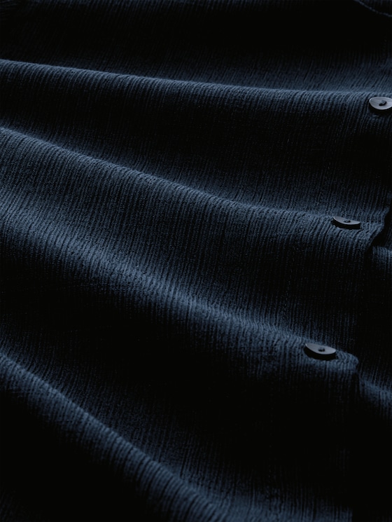 Crinkle blouse with button placket - sky captain blue