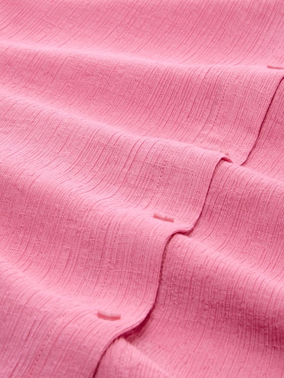 Crinkle blouse with button placket - Soft Blush Rose