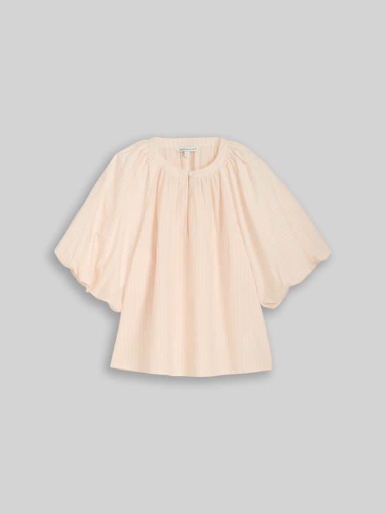 Striped blouse - white apricot irregular stripe