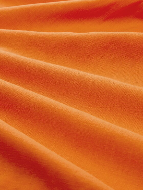 Blouse top with linen blend - Fiery Orange