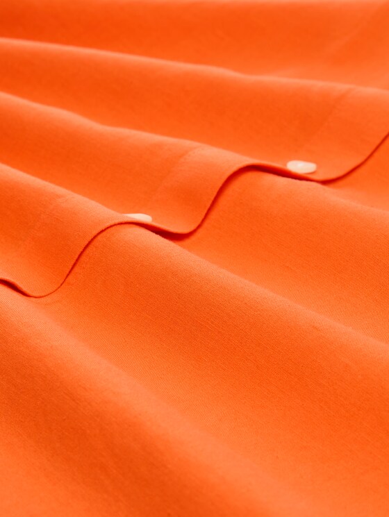 Boxy-fit blouse with linen blend - Fiery Orange