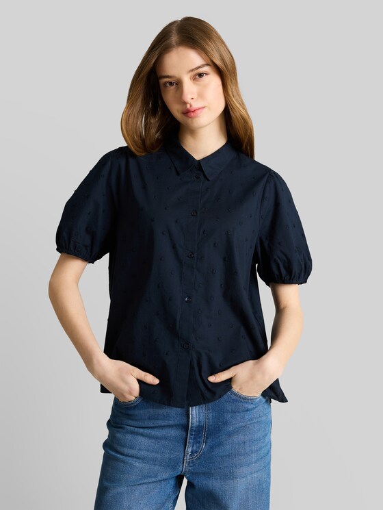 Blouse with embroidery - sky captain blue