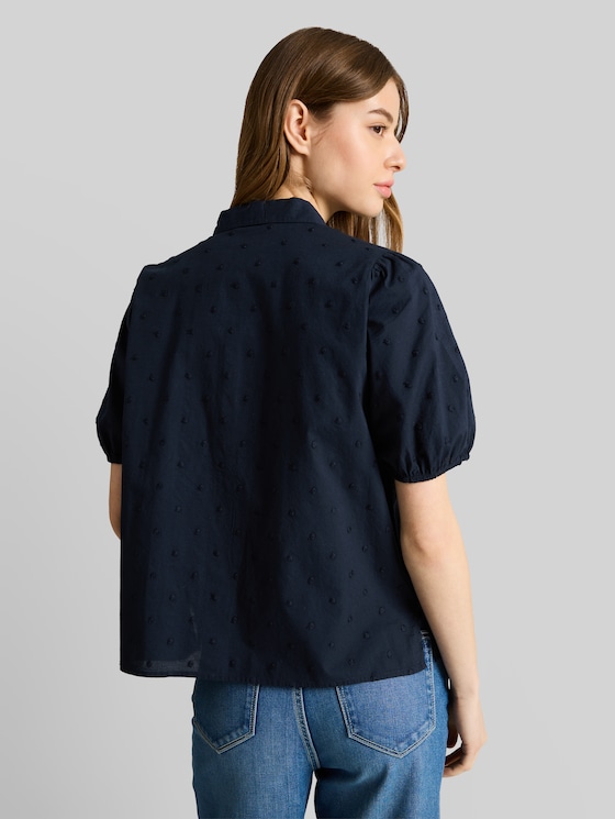 Blouse with embroidery - sky captain blue