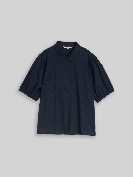 Blouse with embroidery - sky captain blue