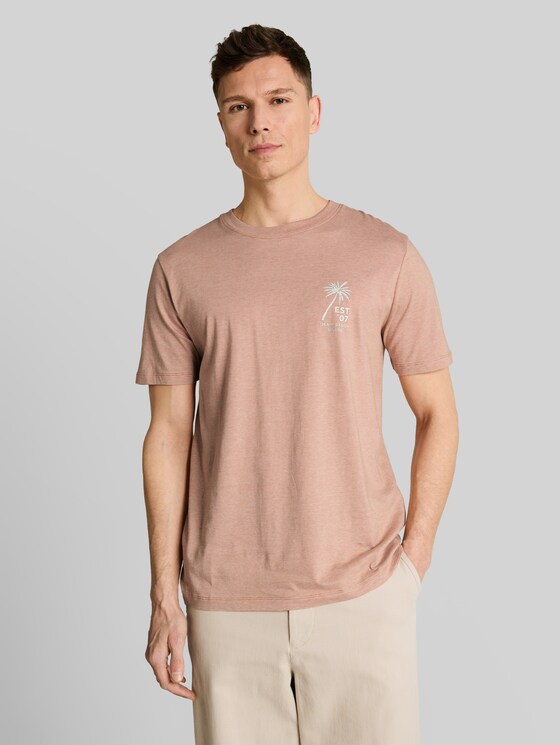 T-shirt with a palm tree print - faded copper orange
