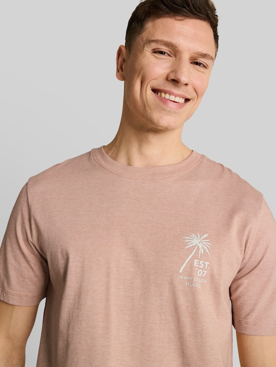 T-shirt with a palm tree print - faded copper orange