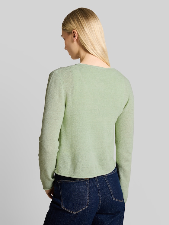 Cardigan with V-neck - light matcha green