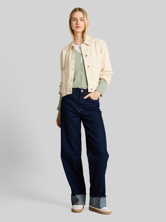 Cardigan with V-neck - light matcha green
