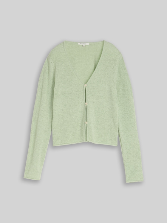 Cardigan with V-neck - light matcha green