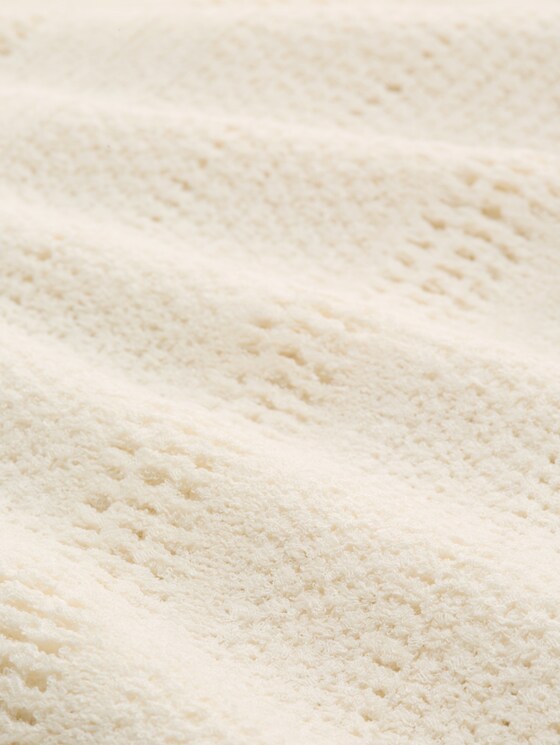 Jumper with perforated pattern - Gardenia White
