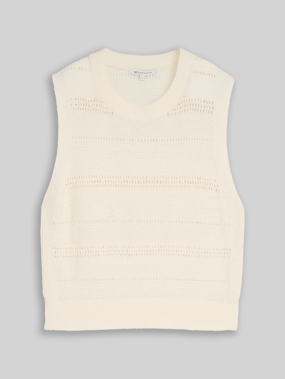 Jumper with perforated pattern - Gardenia White