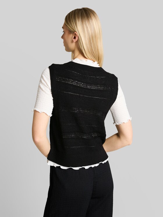Jumper with perforated pattern - deep black