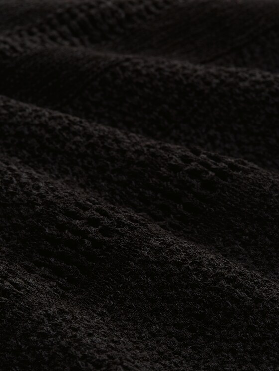 Jumper with perforated pattern - deep black