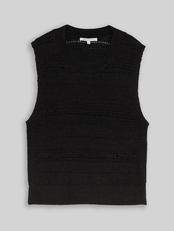 Jumper with perforated pattern - deep black