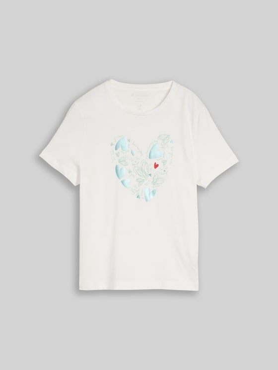 Printed T-shirt - Dove White
