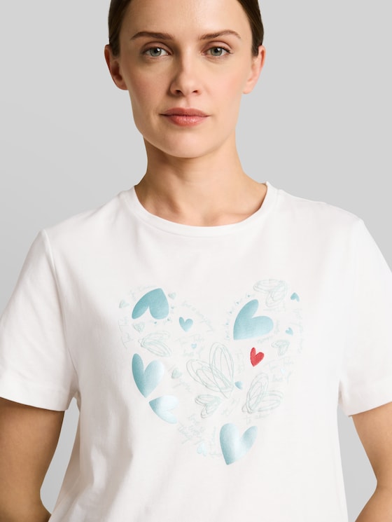 Printed T-shirt - Dove White