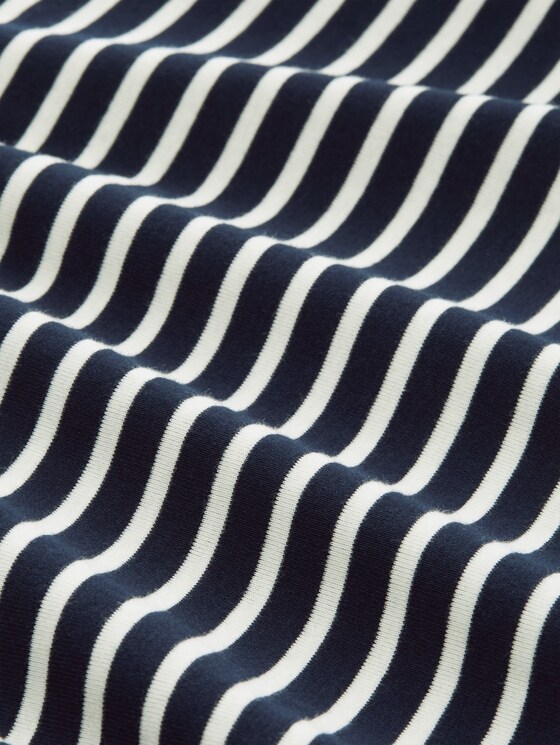 Long-sleeved top with a striped pattern - navy blue offwhite stripe