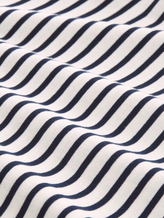 Long-sleeved top with a striped pattern - offwhite navy blue stripe