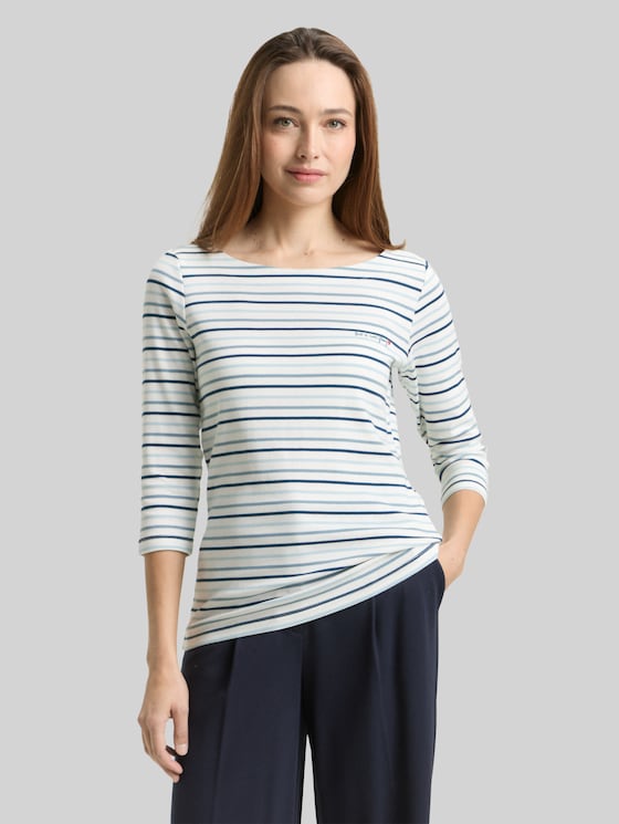 Long-sleeved top with a striped pattern - blue haze multicolor stripe