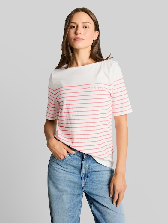 Striped T-shirt - Whisper White