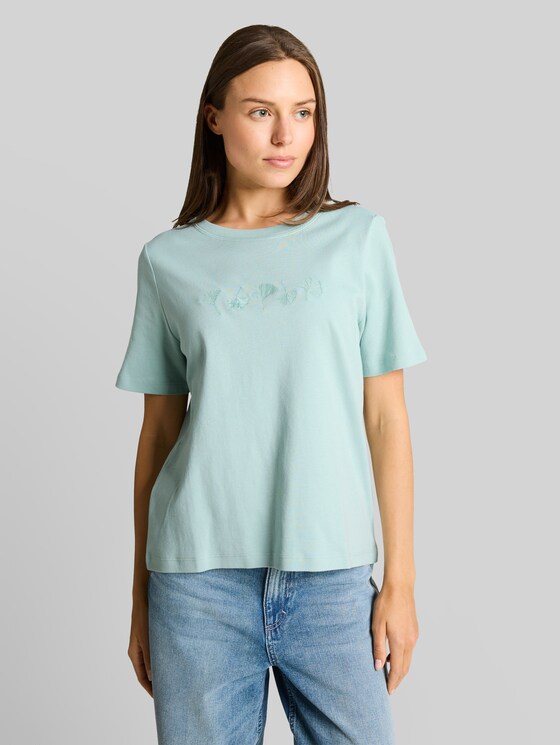 Cotton T-shirt - light blue green