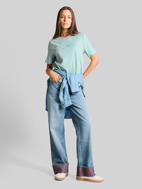 Cotton T-shirt - light blue green