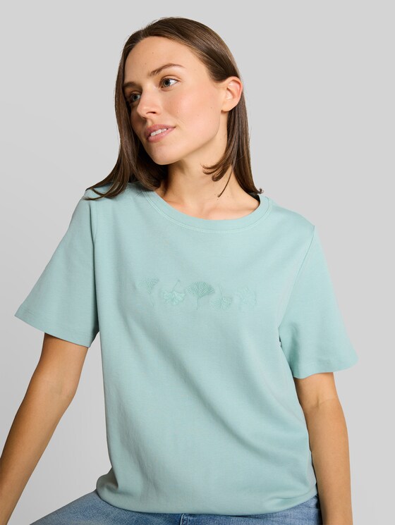 Cotton T-shirt - light blue green