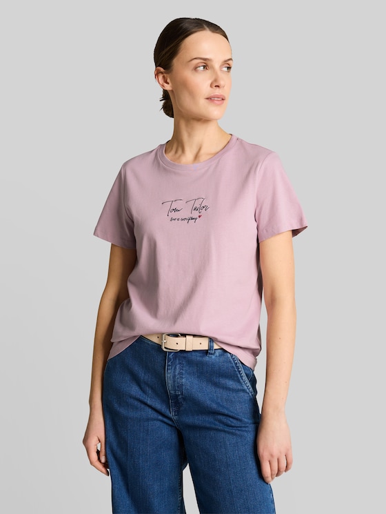 T-shirt with logo print - light elderberry