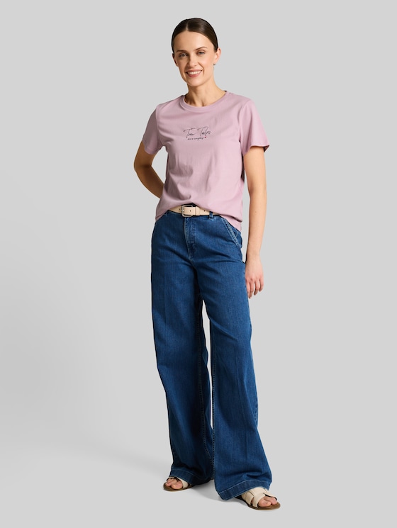 T-shirt with logo print - light elderberry