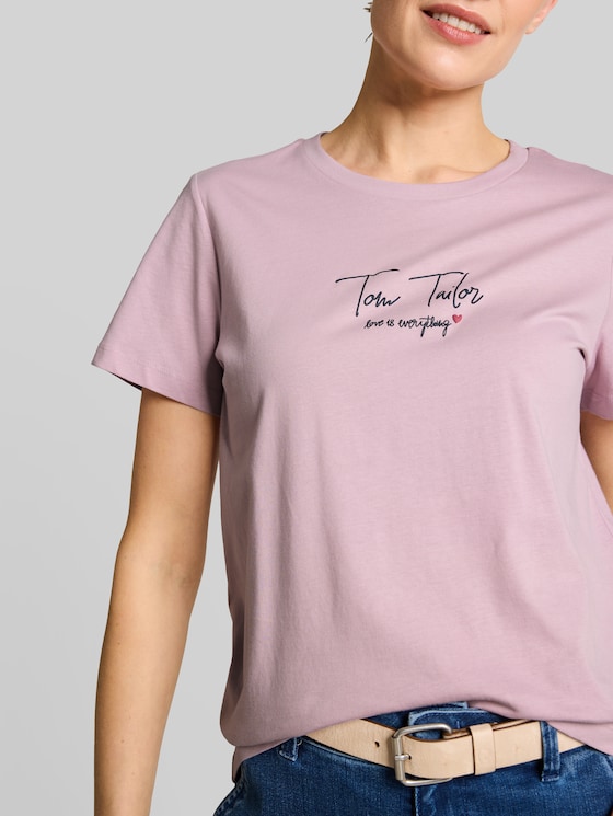 T-shirt with logo print - light elderberry
