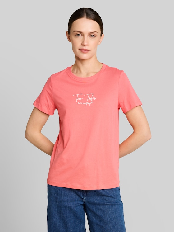 T-shirt with logo print - soft coral pink