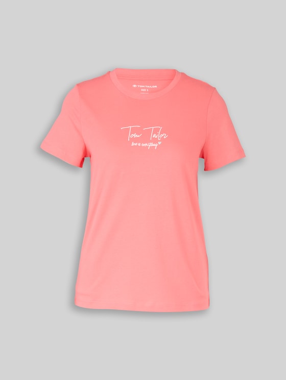 T-shirt with logo print - soft coral pink