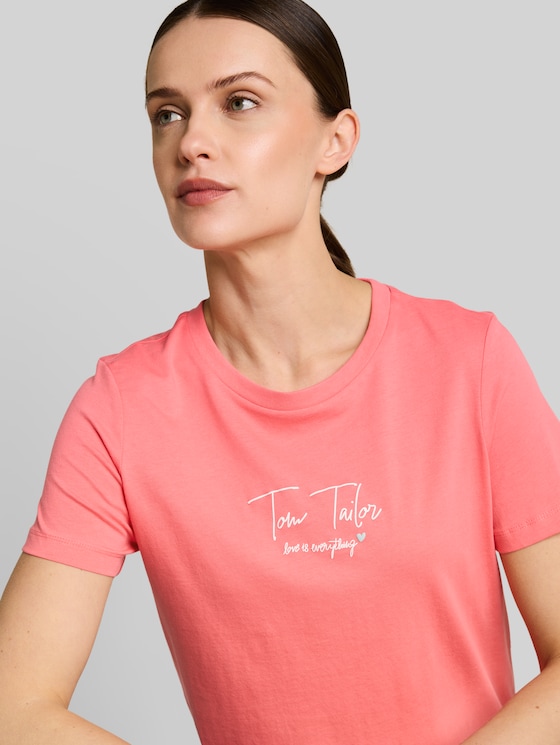 T-shirt with logo print - soft coral pink
