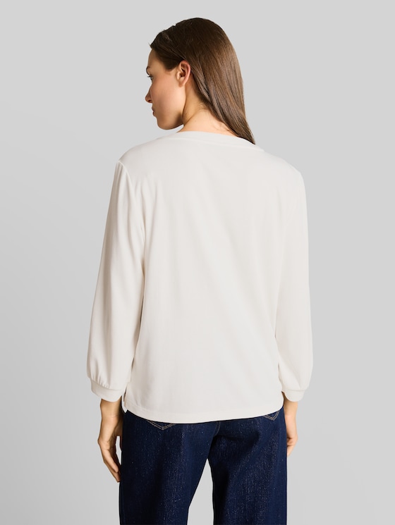 long-sleeved shirt with ruffles - Whisper White