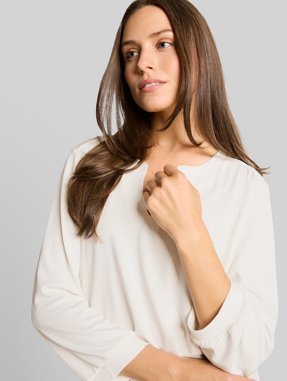 long-sleeved shirt with ruffles - Whisper White