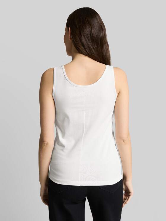 Slim-fit top with a round neckline - Whisper White
