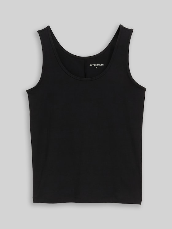 Slim-fit top with a round neckline - deep black