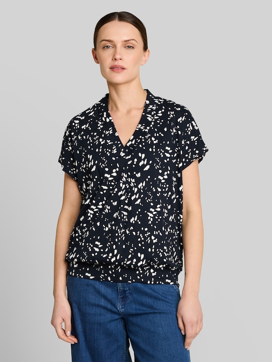 T-shirt with pattern - navy dot
