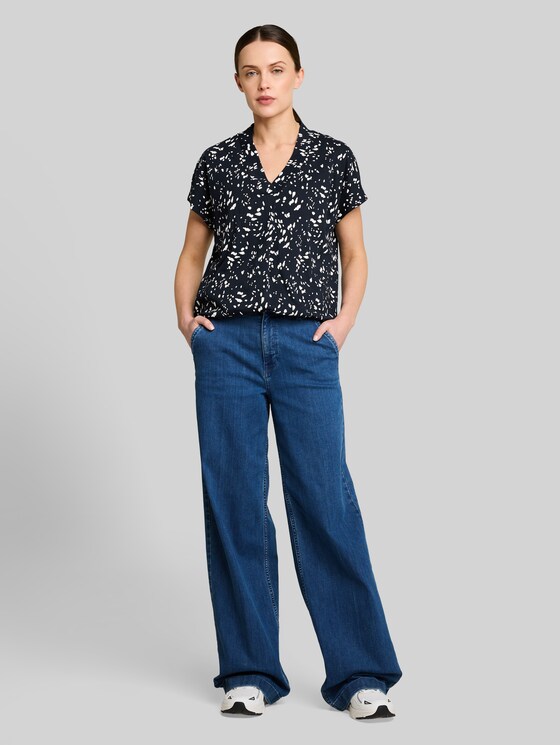 T-shirt with pattern - navy dot