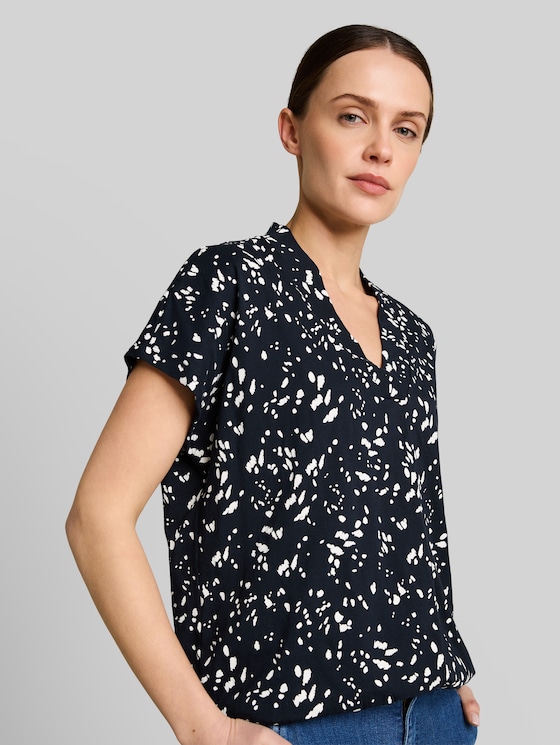 T-shirt with pattern - navy dot