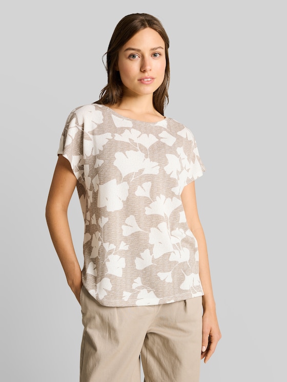 T-shirt with pattern - ginkgo knit optic